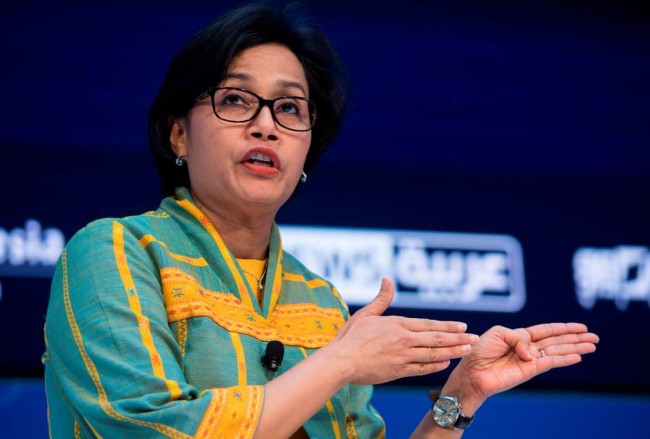 Menkeu Sri Mulyani. Foto : AFP.