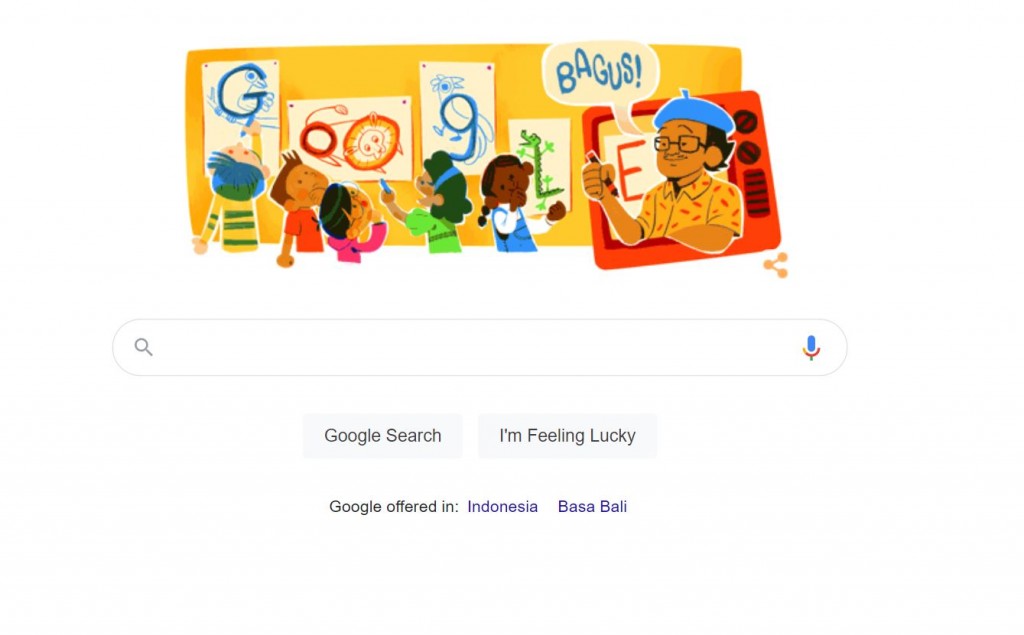 Google Doodle hari ini menampilkan sosok Tino Sidin. Peringati Hari Guru