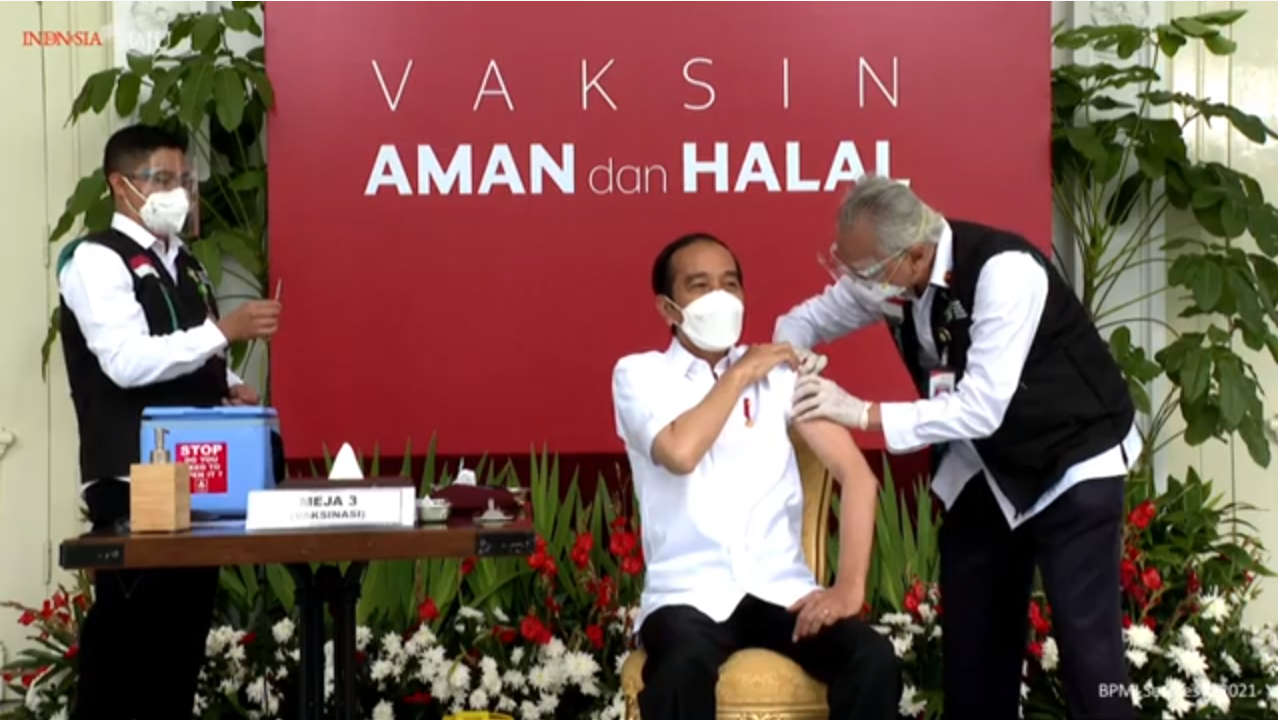 Presiden Joko Widodo akan disuntik vaksin Sinovac. (Sumber: YouTube/Sekretariat Presiden)
