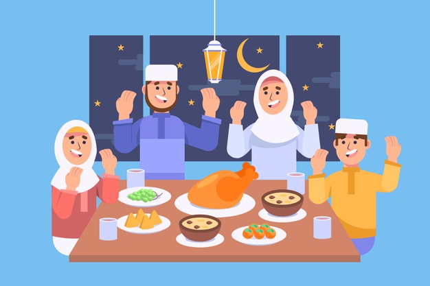 Ilustrasi buka puasa bersama/freepik