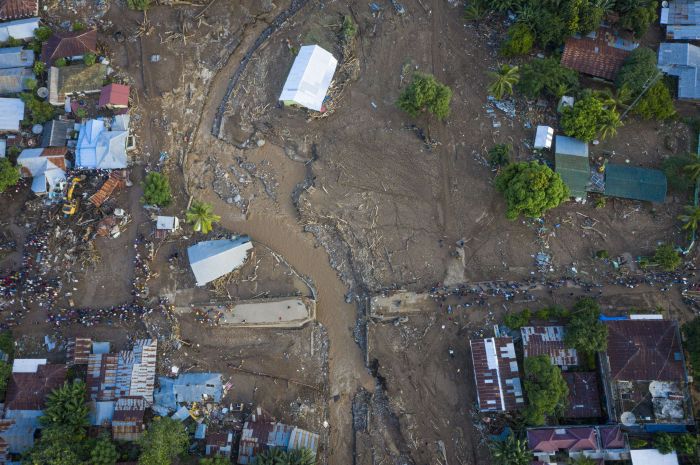 Foto udara kerusakan akibat banjir bandang di Adonara Timur, Kabupaten Flores Timur, Nusa Tenggara Timur (NTT). Foto: MI