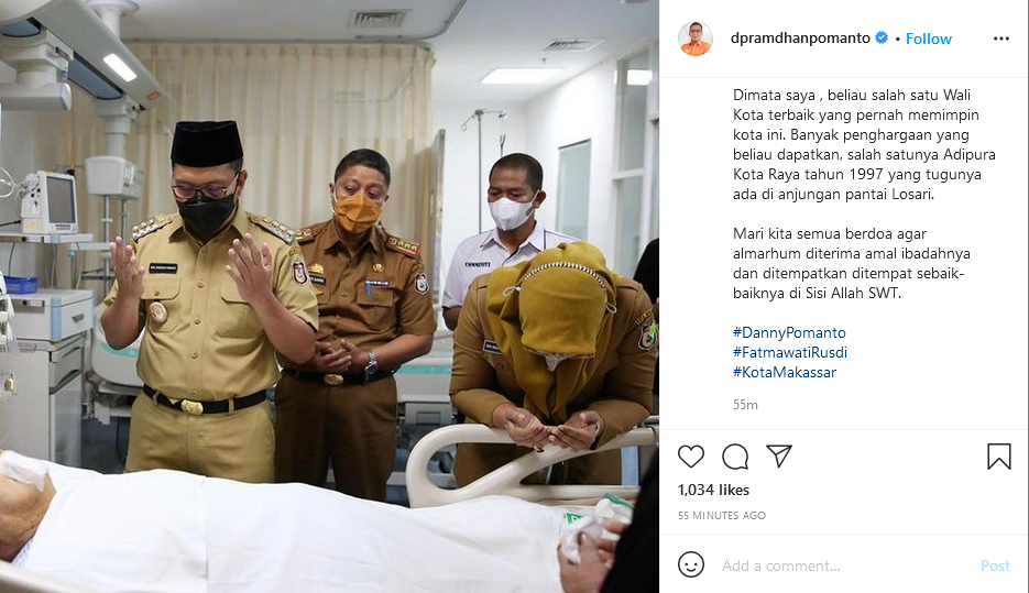 Kabar Duka, Eks Walkot Makassar Malik B Masri Meninggal