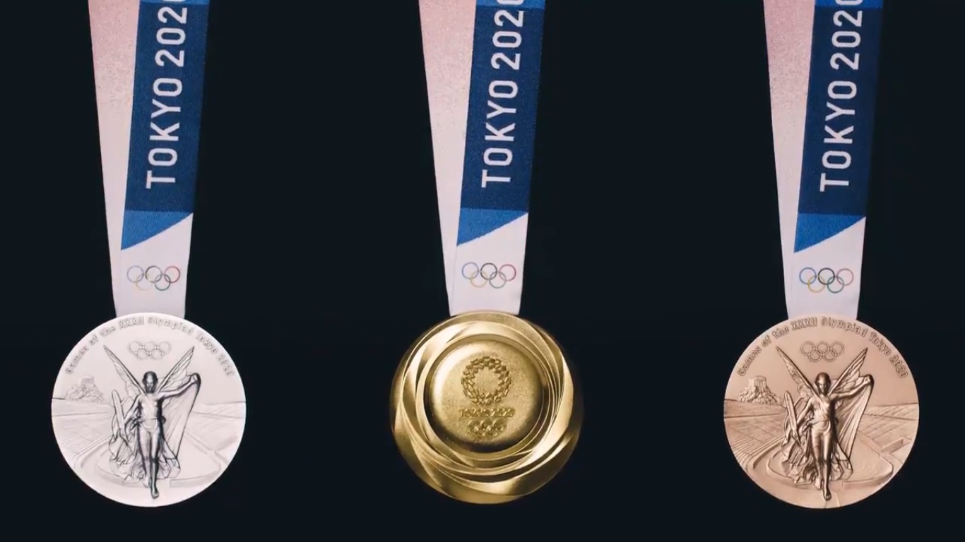 Tangkapan layar pembuatan medali Olimpiade Tokyo.Sumber.Twitter @Tokyo2020