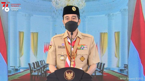 Presiden Joko Widodo dalam acara Hari Pramuka. Dok. BPMI Setpres