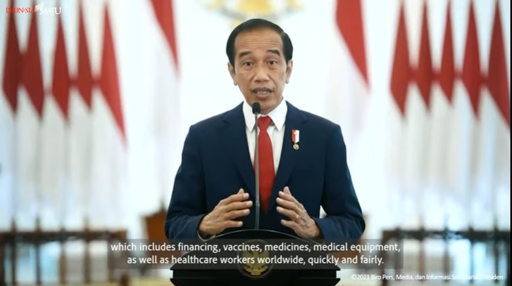 Presiden Joko Widodo dalam Sidang Majelis Umum ke-76 Perserikatan Bangsa-Bangsa (PBB), Kamis, 23 September 2021. Foto: Istimewa