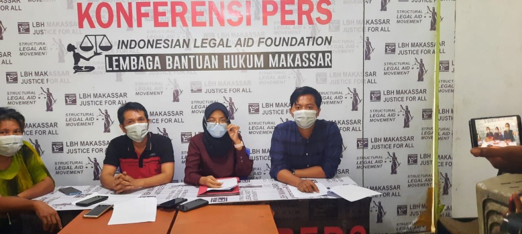 LBH Makassar yang juga pendamping atau kuasa hukum dari korban radupaksa terhadap tiga orang anak, di Jalan Nikel, Kota Makassar, Sulawesi Selatan, Sabtu, 9 Oktober 2021. Muhammad Syawaluddin/Medcom.id