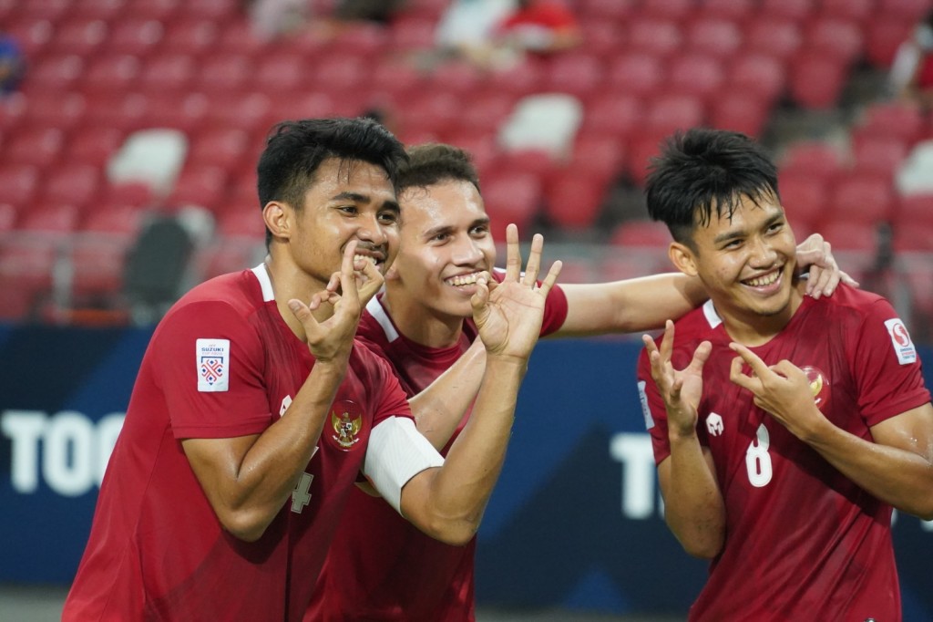 Asnawi, Egy dan Witan usai Indonesia menangi laga hidup mati dengan Singapura-Foto www.suzukicup.com Leg 2 Semifinal Piala AFF 2020 Shin Tae-yong Sebut Laga Melawan