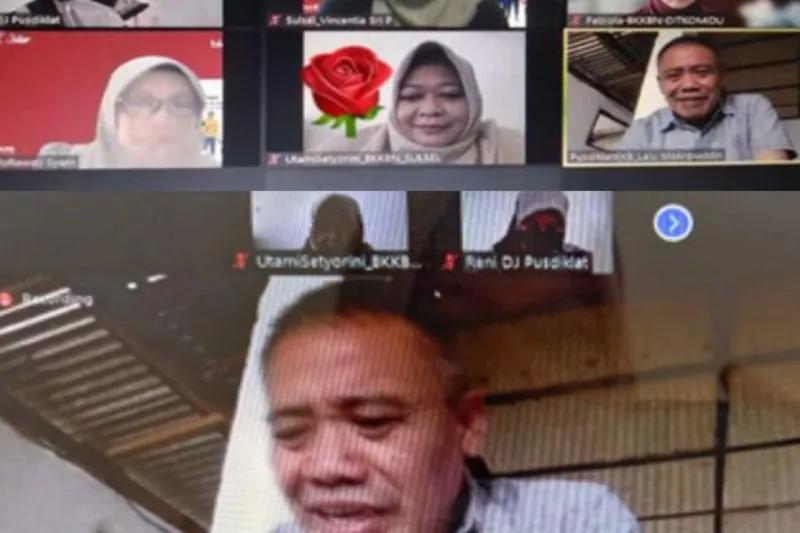 Tangkapan Layar - Suasana webinar yang diikuti para Tim Pendamping Keluarga (TPK). Foto: Antara/HO-BKKBN Sulsel