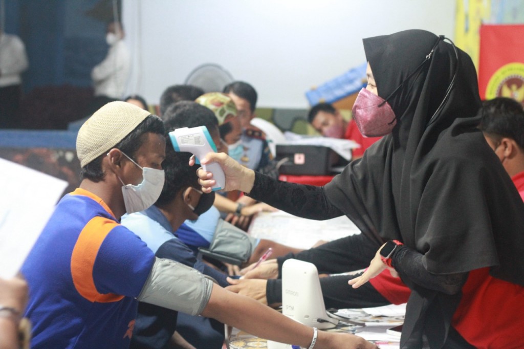 salah satu warga binaan saat mengikuti vaksinasi covid-19, di Kabupaten Barru, Sulawesi Selatan, Selasa, 19 April 2022. Dokumentasi/ Istimewa
