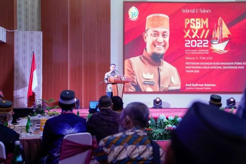 Gubernur Sulawesi Selatan Andi Sudirman Sulaiman menyambut para peserta PSBM XXII di Makassar, Sulsel. Foto: Antara/HO-Pemprov Sulsel