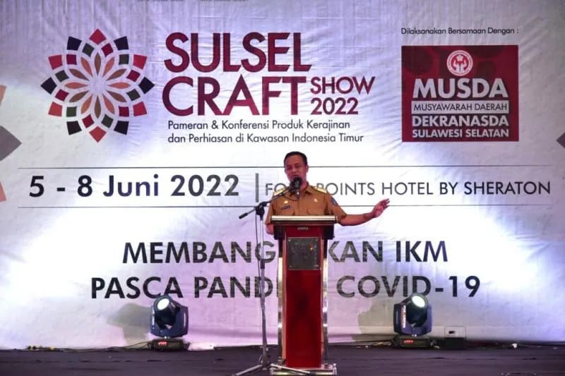 Gubernur Sulawesi Selatan Andi Sudirman Sulaiman menghadiri ajang Sulsel Craff Show 2022 di Makassar, 5-8 Juni 2022. ANTARA/HO-Pemprov Sulsel