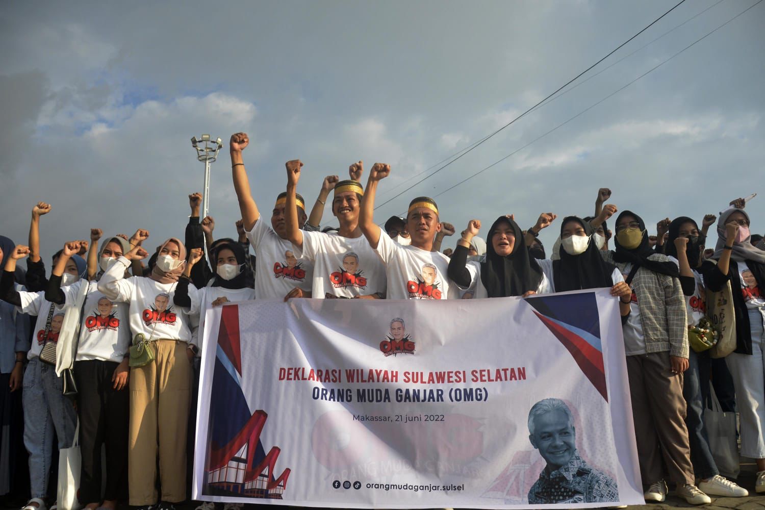 Anak muda di Sulawesi Selatan yang tergabung dalam Orang Muda Ganjar dukung Ganjar Pranowo Presiden RI di 2024, Selasa, 22 Juni 2022. Foto: Ist