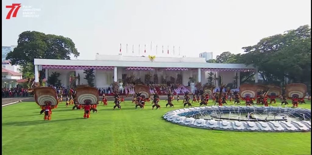 Suasana upacara kemerdekaan di Istana Negara. (Tangkapan layar Youtube Sekretariat Presiden)