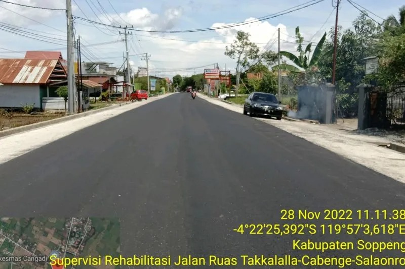 Pembangunan dan Perbaikan Ruas Jalan Takkalalla - Salaonro Soppeng Hampir Selesai