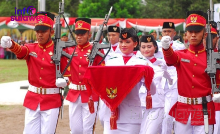 paskibraka sedang latihan. Foto : Info Sulawesi