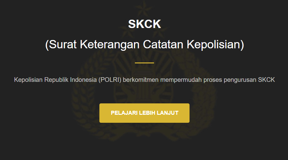 SKCK Online. Foto : Situs SKCK.Polri